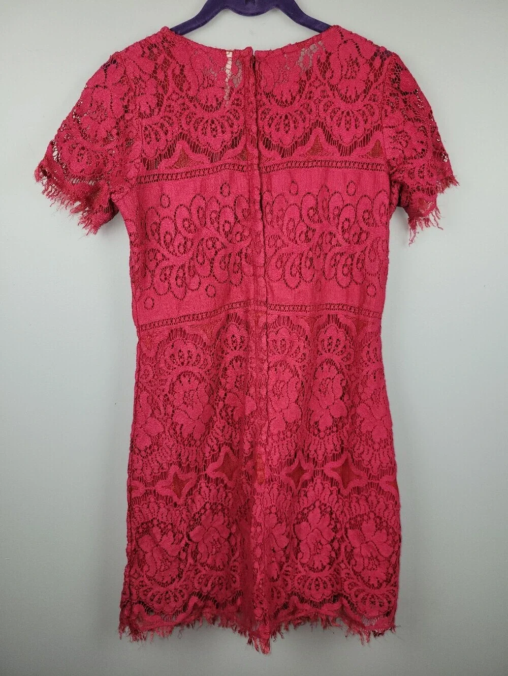 Free People Size 0 Eyelash Lace A-line Short Sleeve Mini Dress